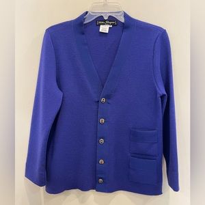 Vintage Ferragamo Blue Cardigan Sweater